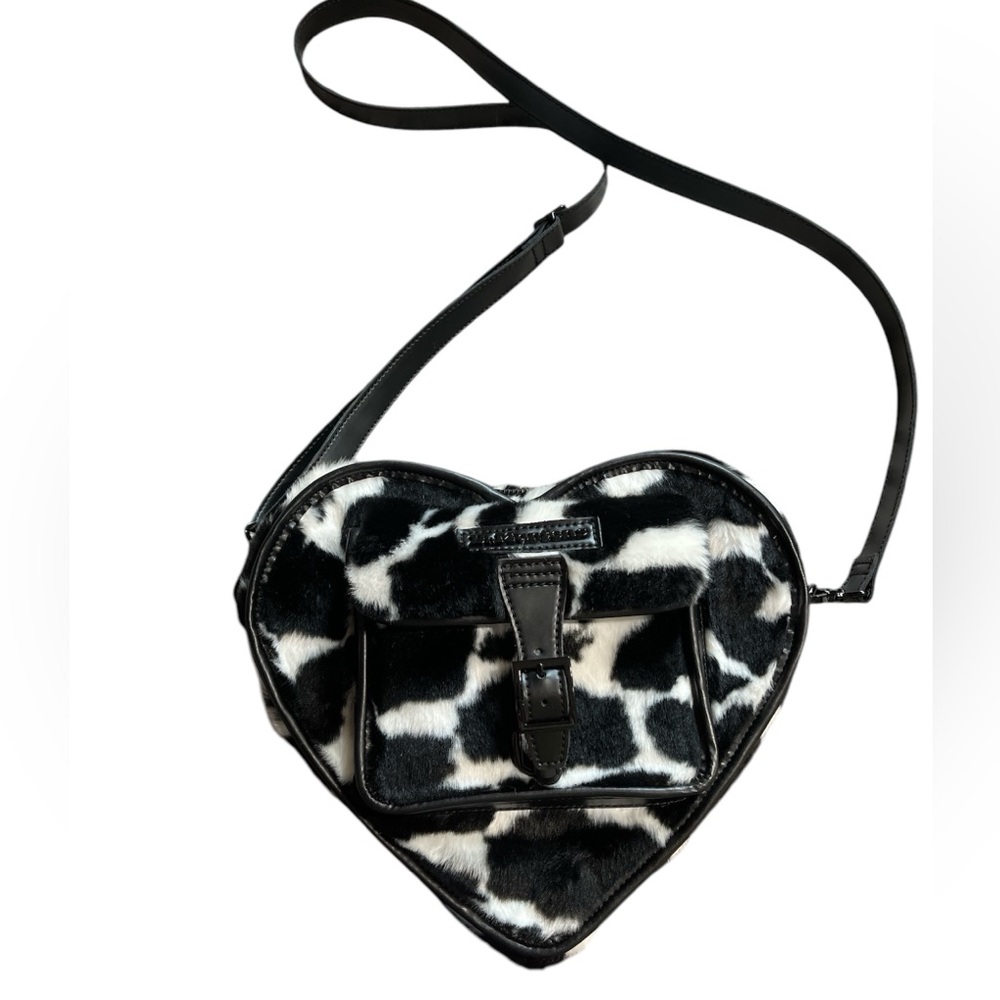 Doc Martens HEART SHAPED FAUX FUR COW PRINT BACKPACK